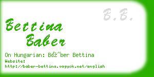 bettina baber business card